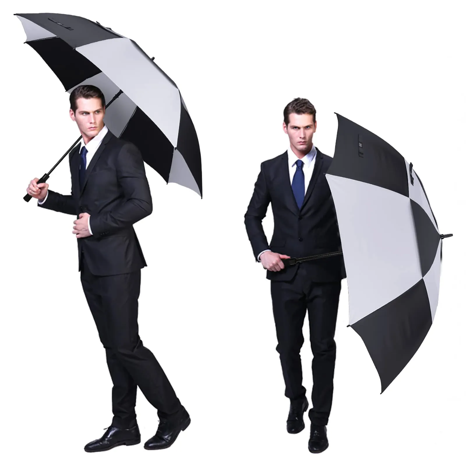 G4Free Automatic Open Golf Umbrella Double Canopy Vented Stick Umbrellas