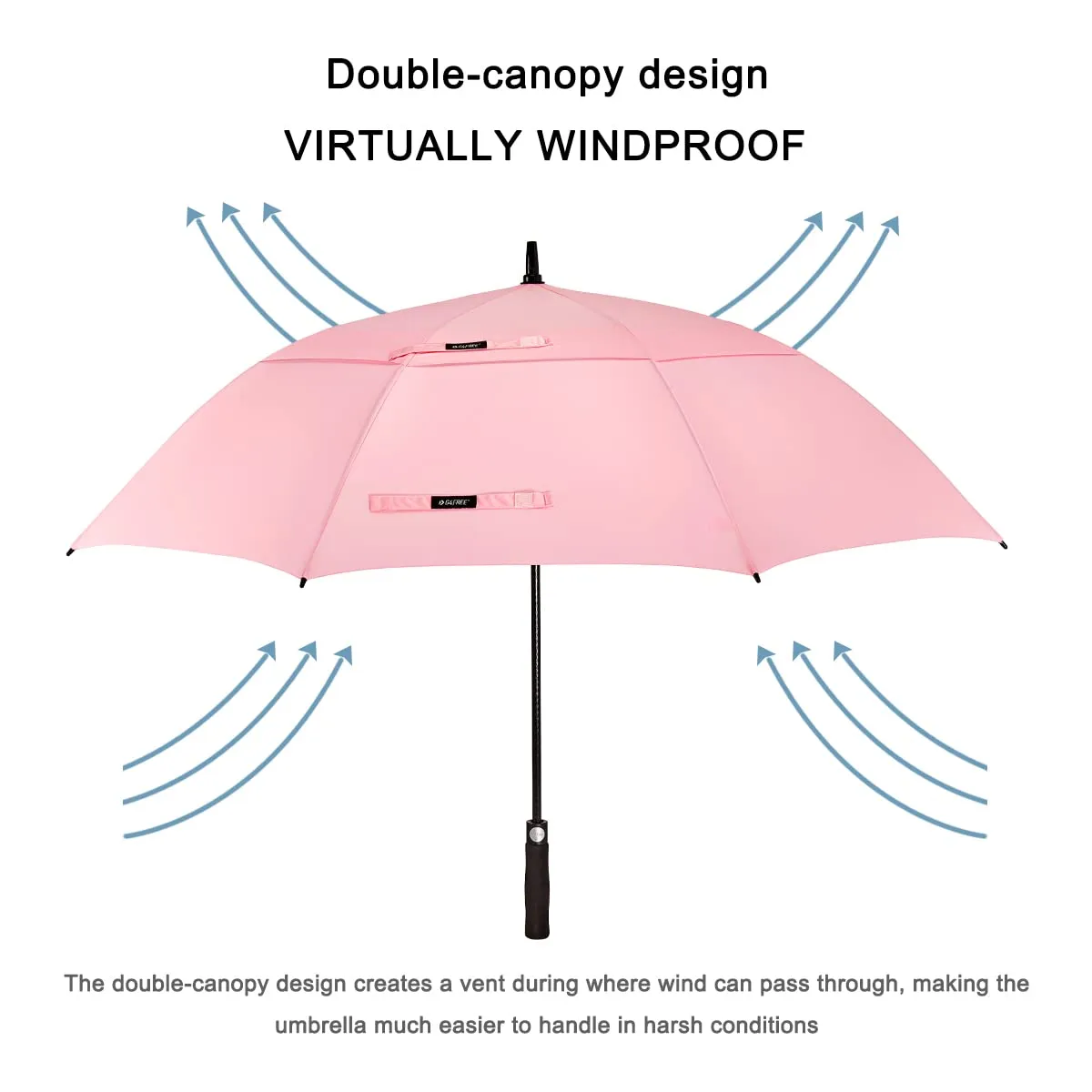 G4Free Automatic Open Golf Umbrella Double Canopy Vented Stick Umbrellas