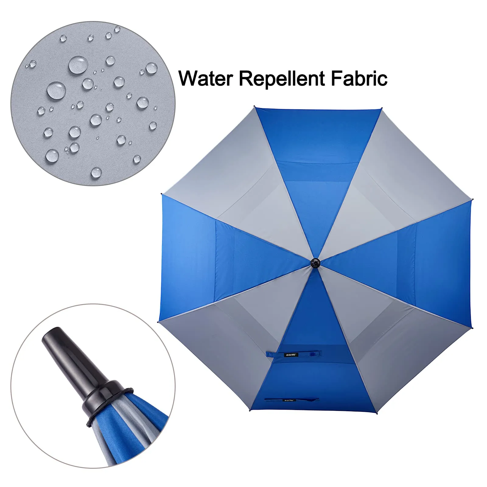 G4Free Automatic Open Golf Umbrella Double Canopy Vented Stick Umbrellas