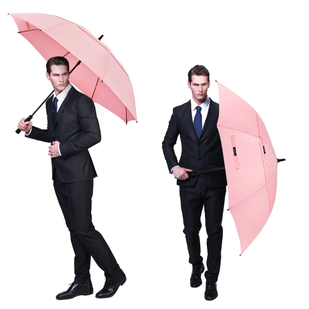 G4Free Automatic Open Golf Umbrella Double Canopy Vented Stick Umbrellas