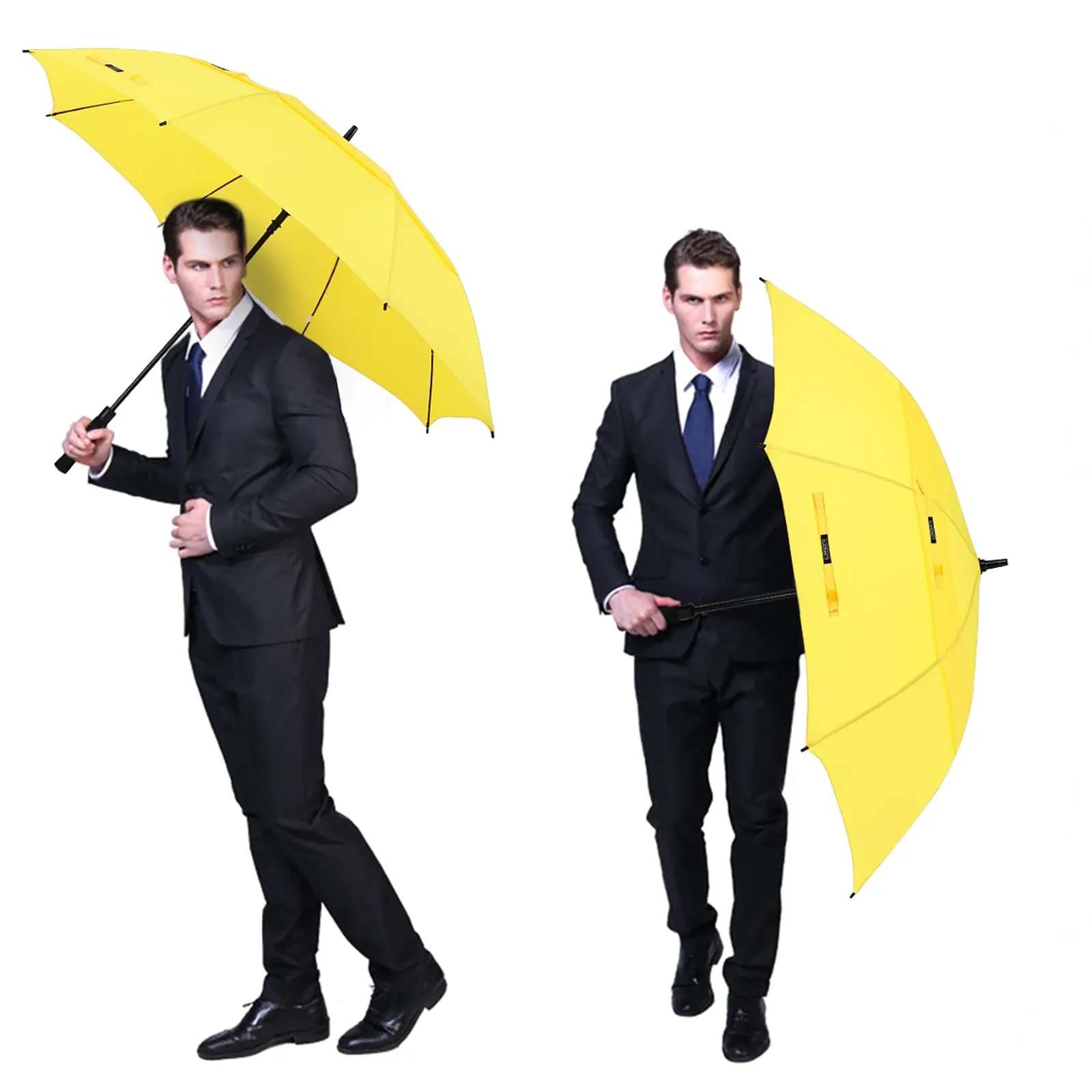 G4Free Automatic Open Golf Umbrella Double Canopy Vented Stick Umbrellas