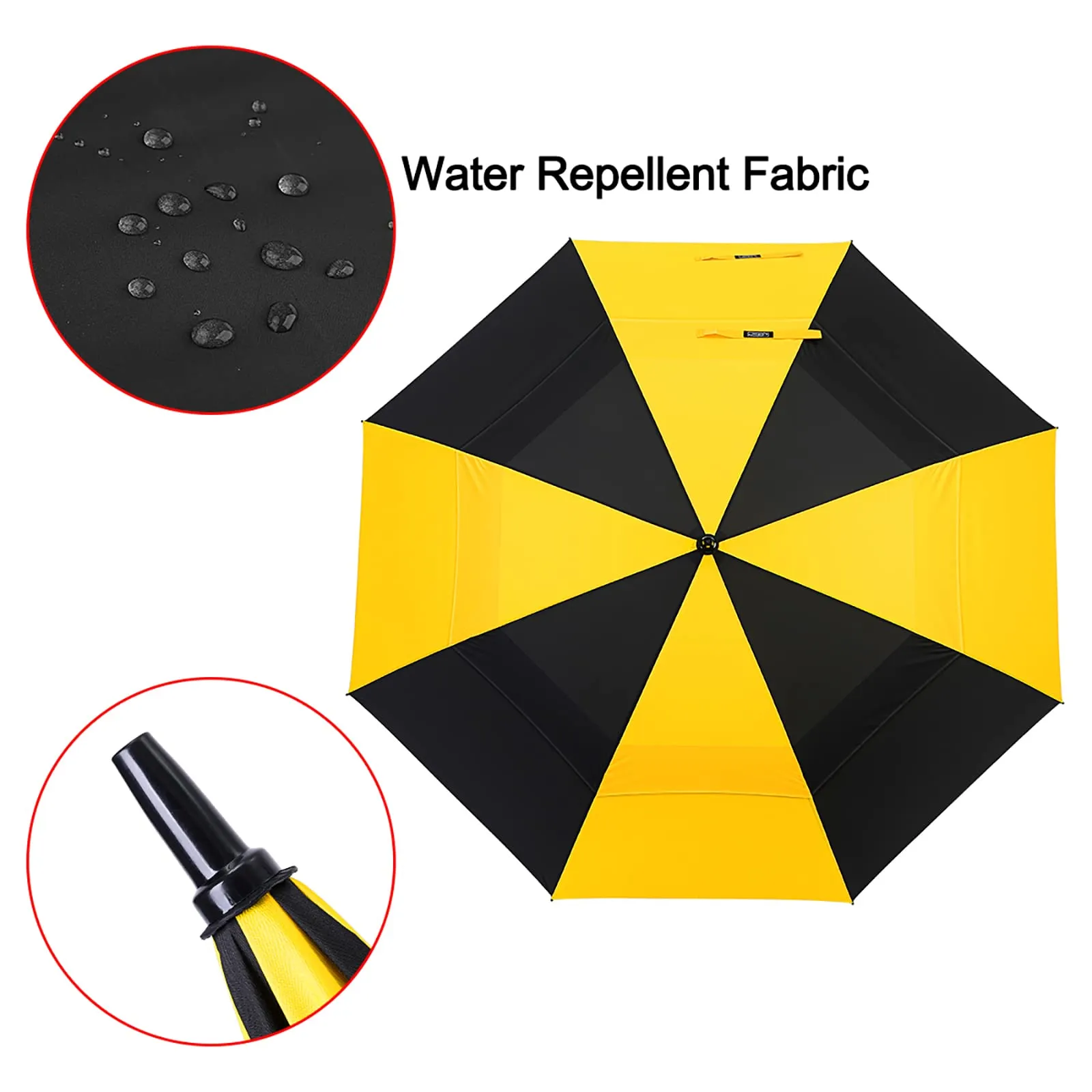 G4Free Automatic Open Golf Umbrella Double Canopy Vented Stick Umbrellas