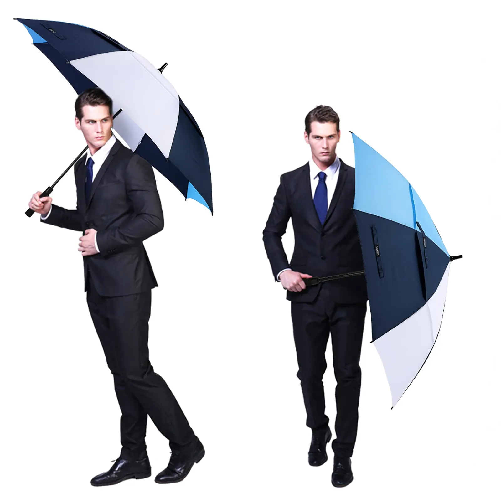 G4Free Automatic Open Golf Umbrella Double Canopy Vented Stick Umbrellas