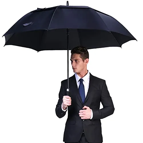 G4Free Automatic Open Golf Umbrella Double Canopy Vented Stick Umbrellas