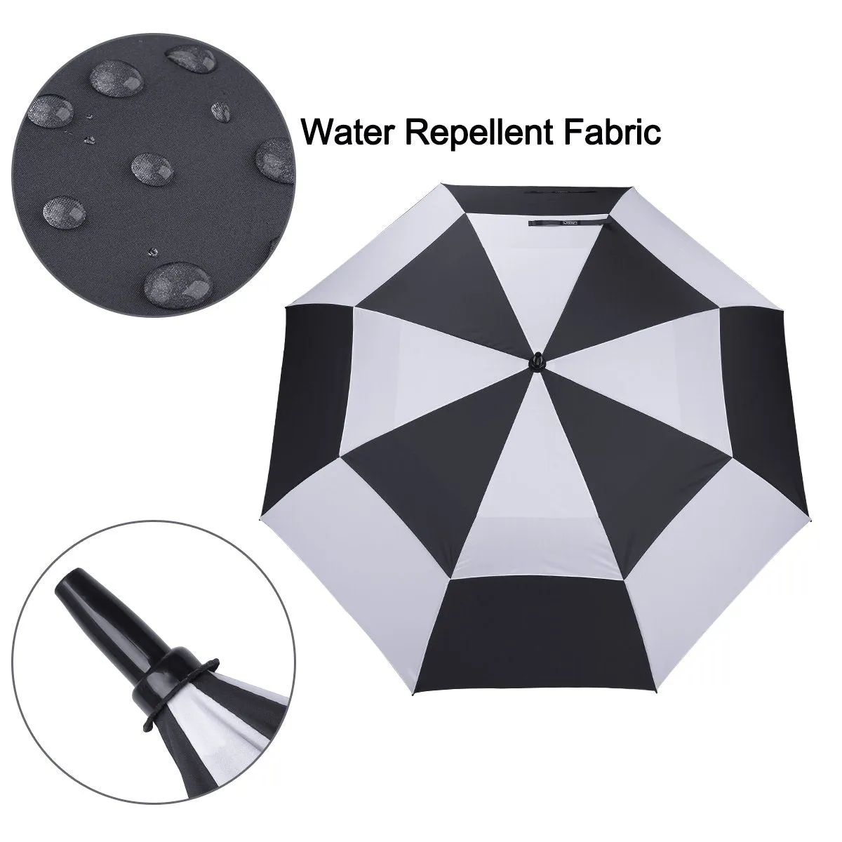 G4Free Automatic Open Golf Umbrella Double Canopy Vented Stick Umbrellas