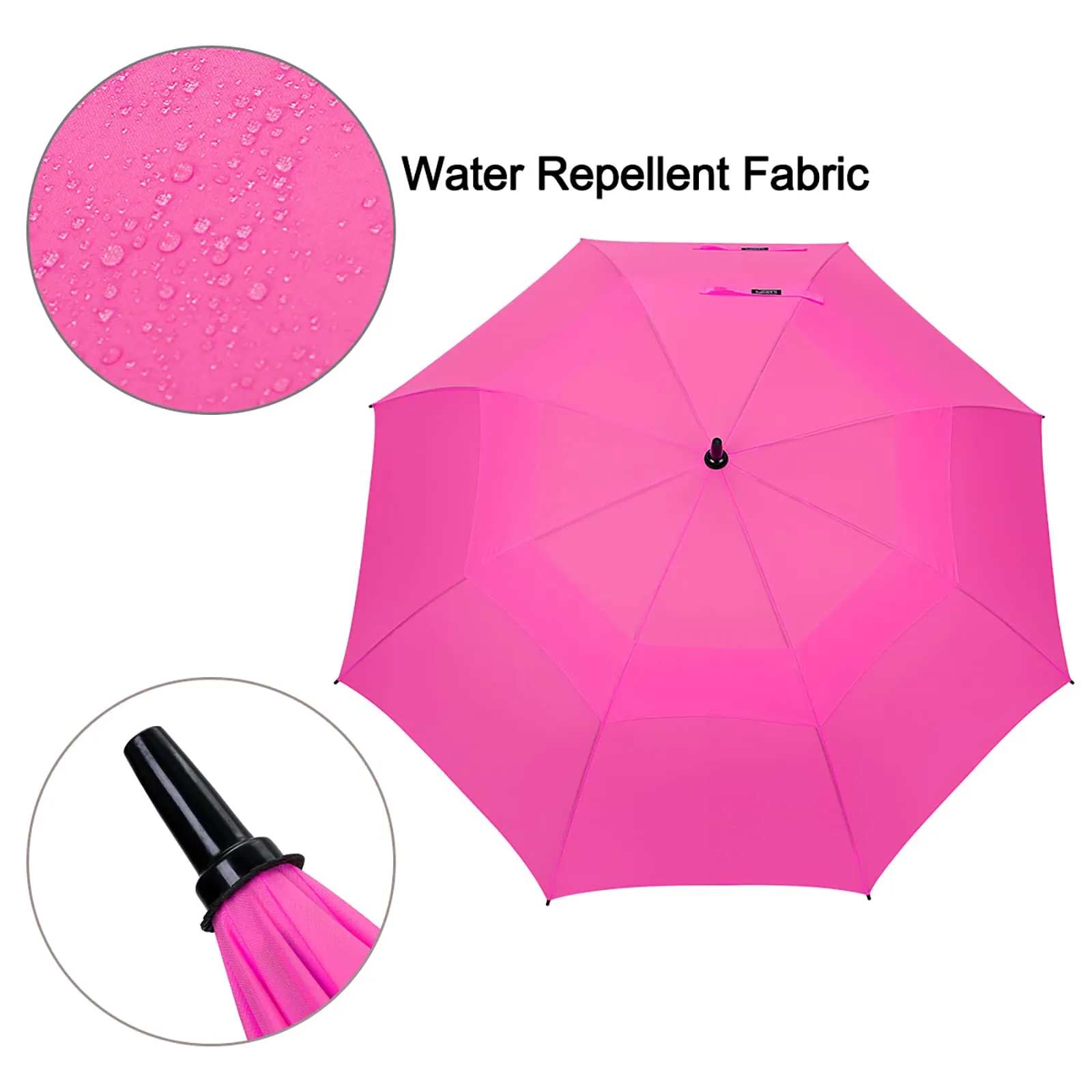 G4Free Automatic Open Golf Umbrella Double Canopy Vented Stick Umbrellas