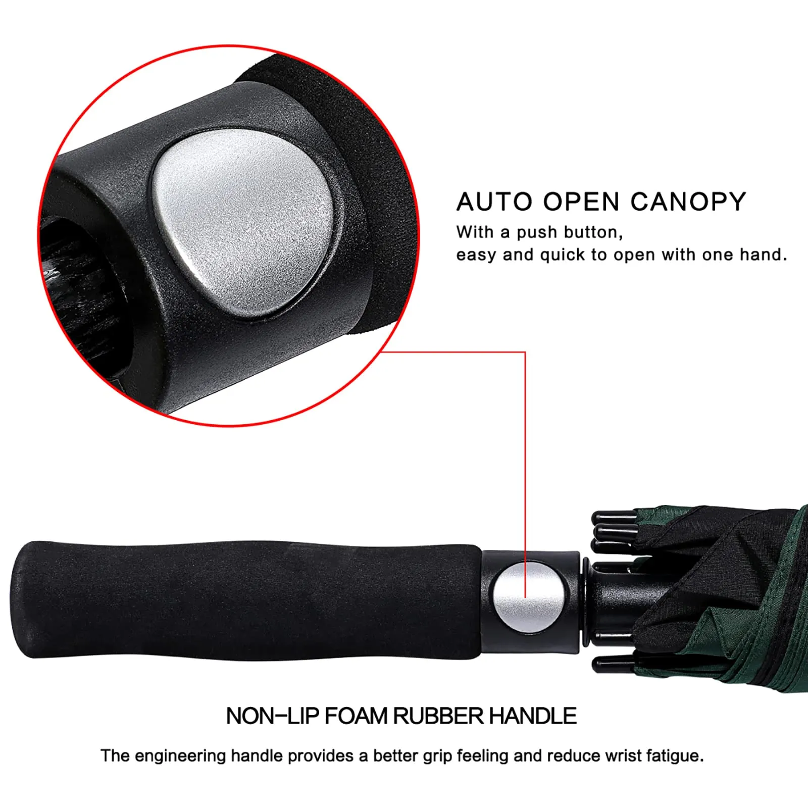 G4Free Automatic Open Golf Umbrella Double Canopy Vented Stick Umbrellas