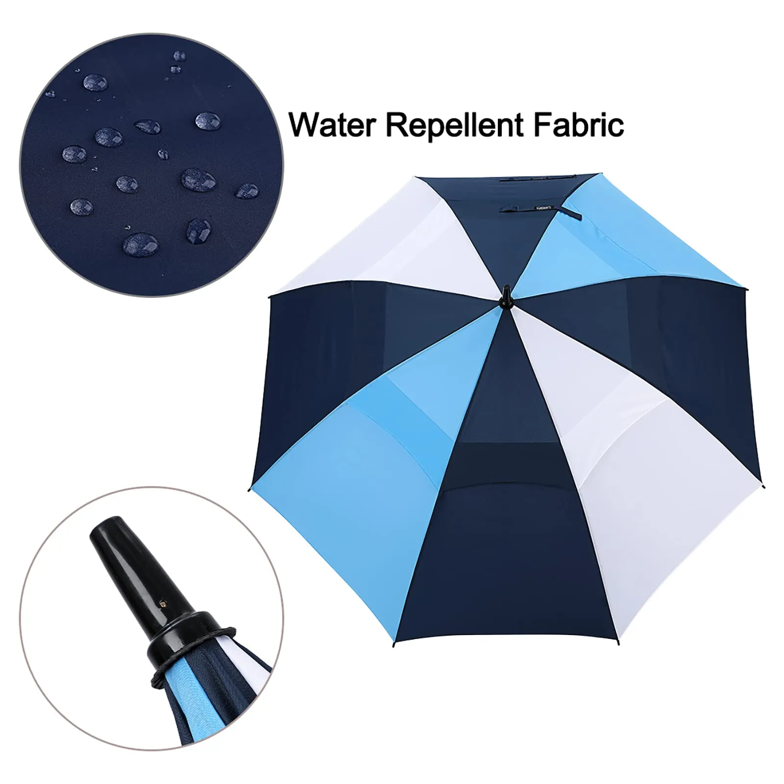 G4Free Automatic Open Golf Umbrella Double Canopy Vented Stick Umbrellas