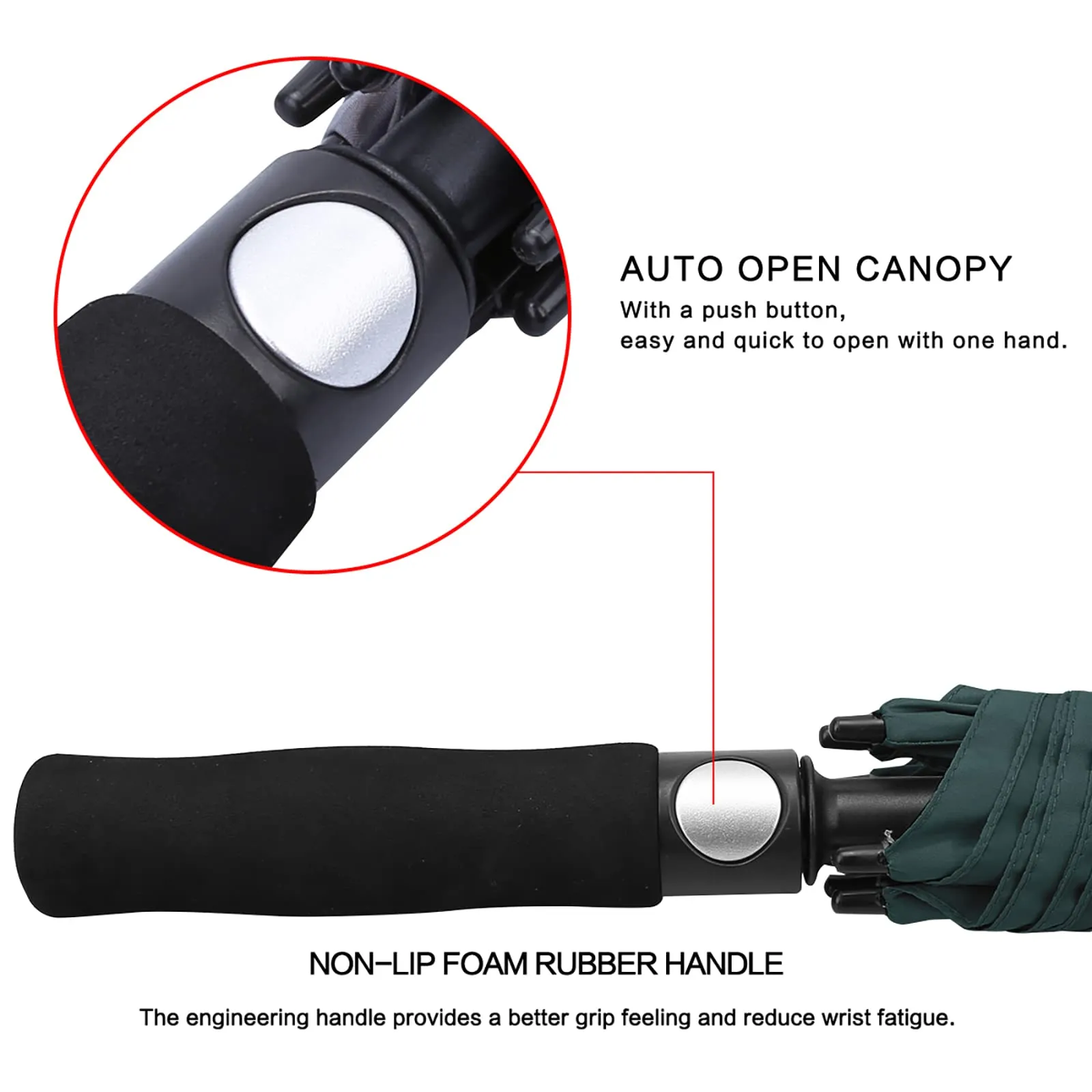 G4Free Automatic Open Golf Umbrella Double Canopy Vented Stick Umbrellas