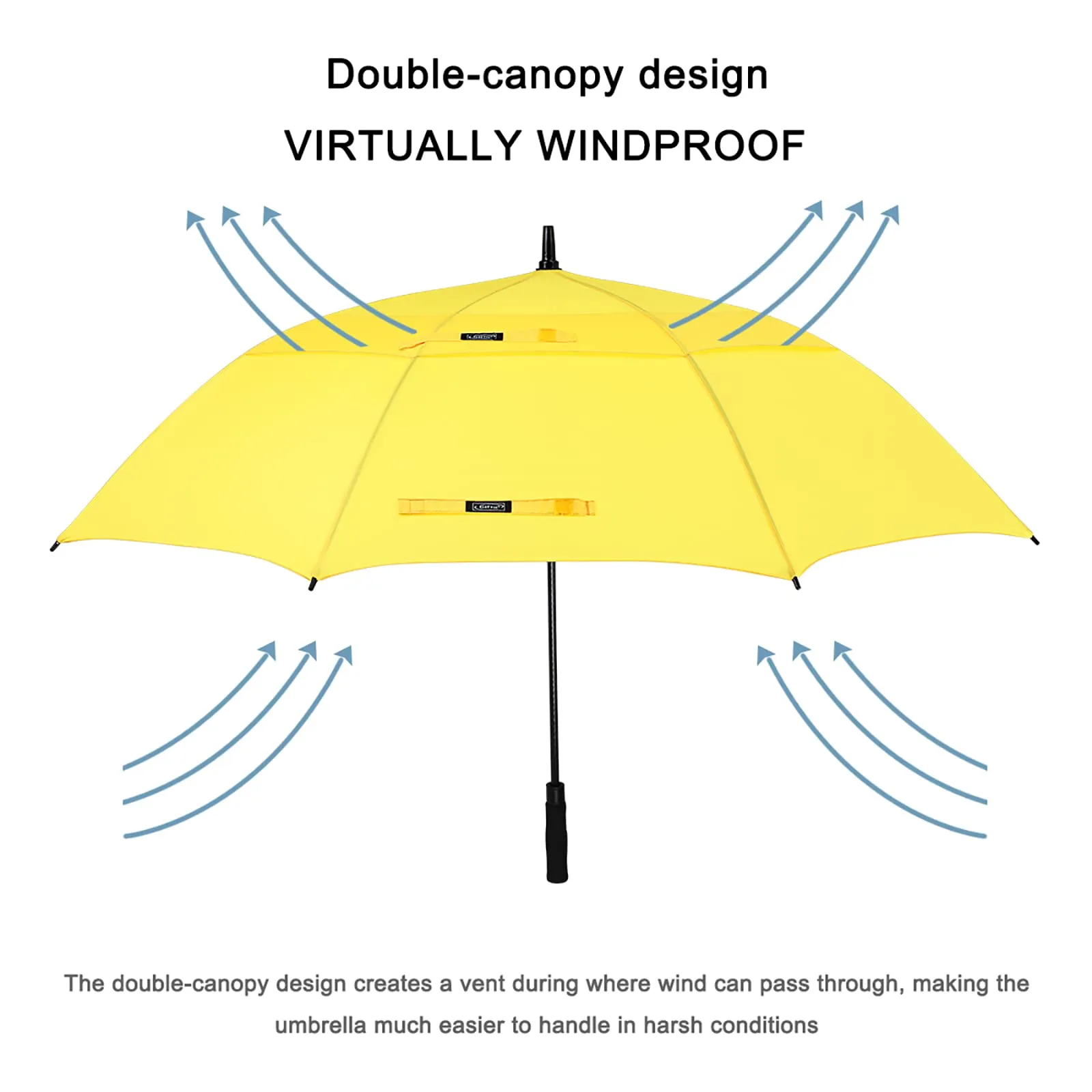 G4Free Automatic Open Golf Umbrella Double Canopy Vented Stick Umbrellas