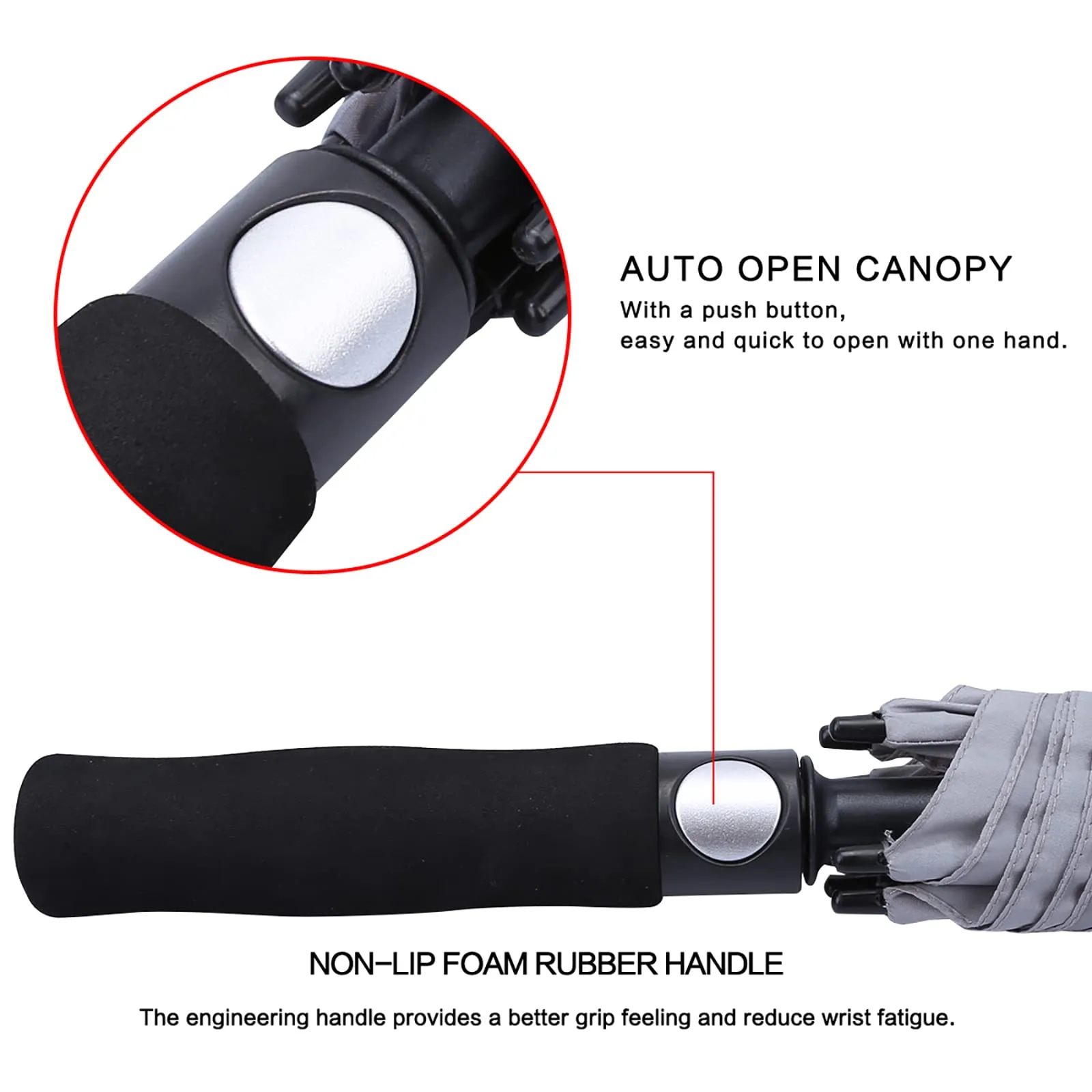 G4Free Automatic Open Golf Umbrella Double Canopy Vented Stick Umbrellas
