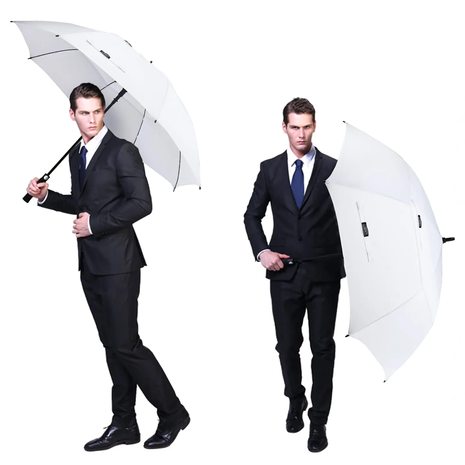 G4Free Automatic Open Golf Umbrella Double Canopy Vented Stick Umbrellas