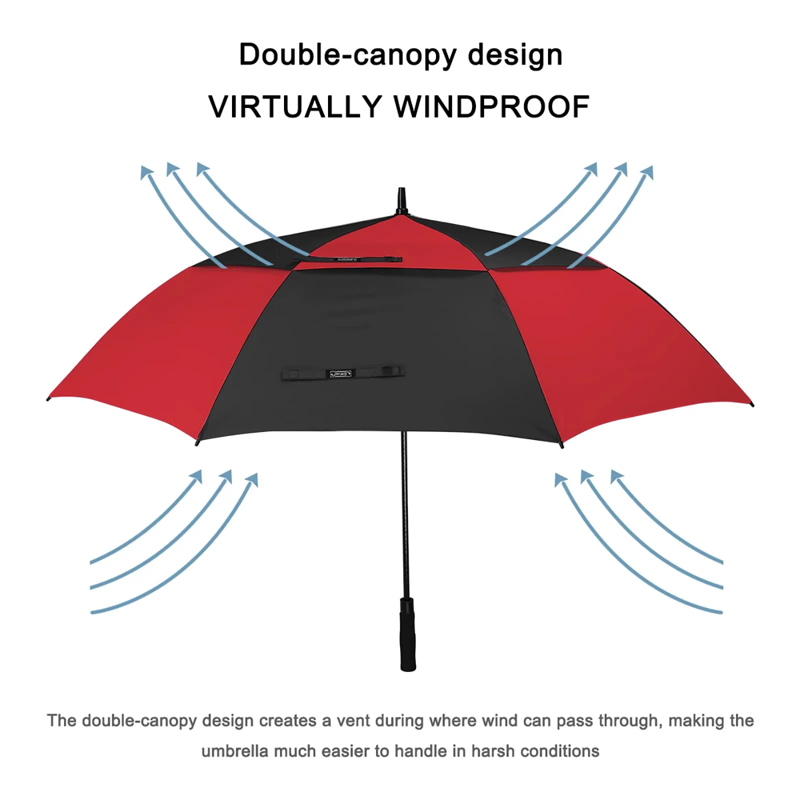 G4Free Automatic Open Golf Umbrella Double Canopy Vented Stick Umbrellas