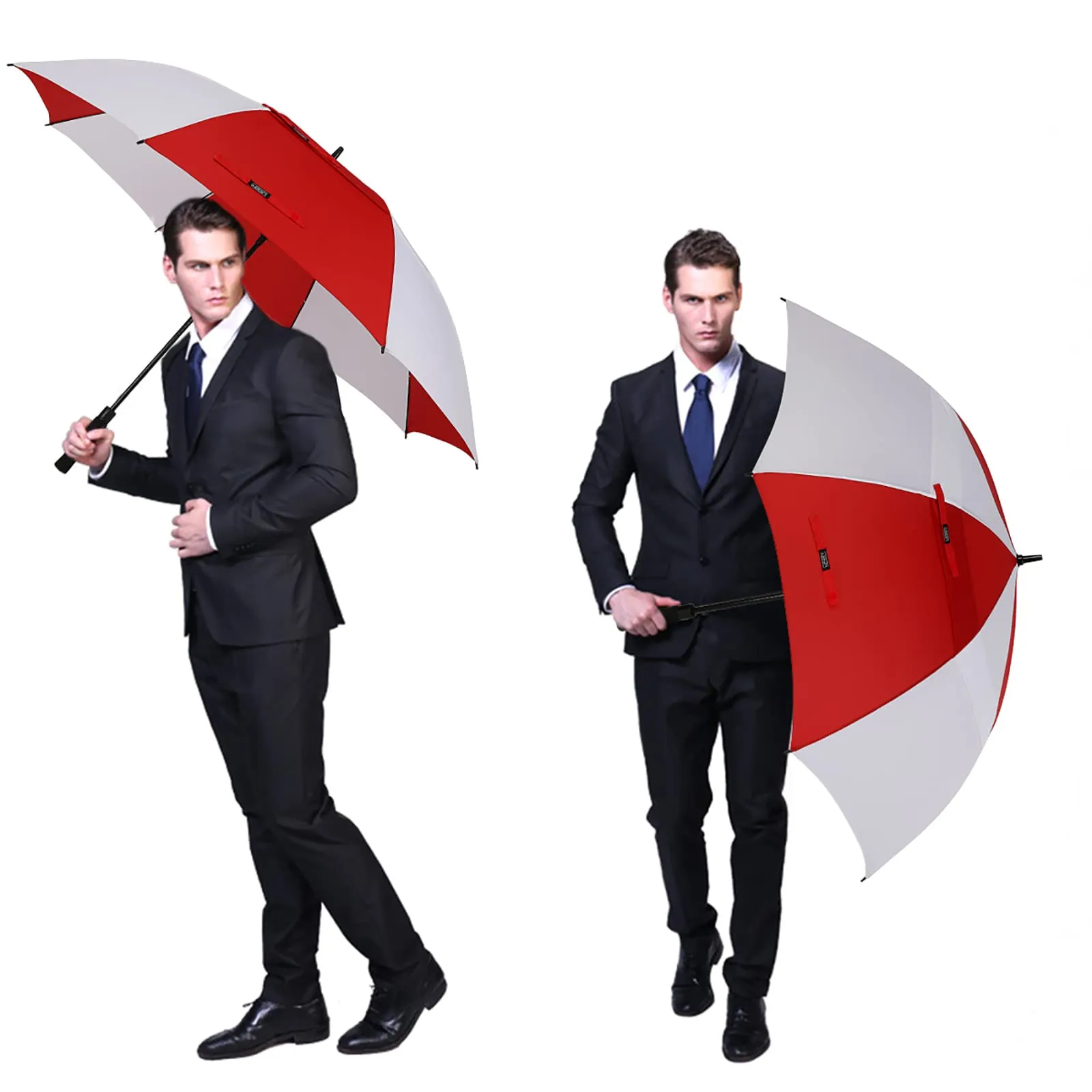 G4Free Automatic Open Golf Umbrella Double Canopy Vented Stick Umbrellas