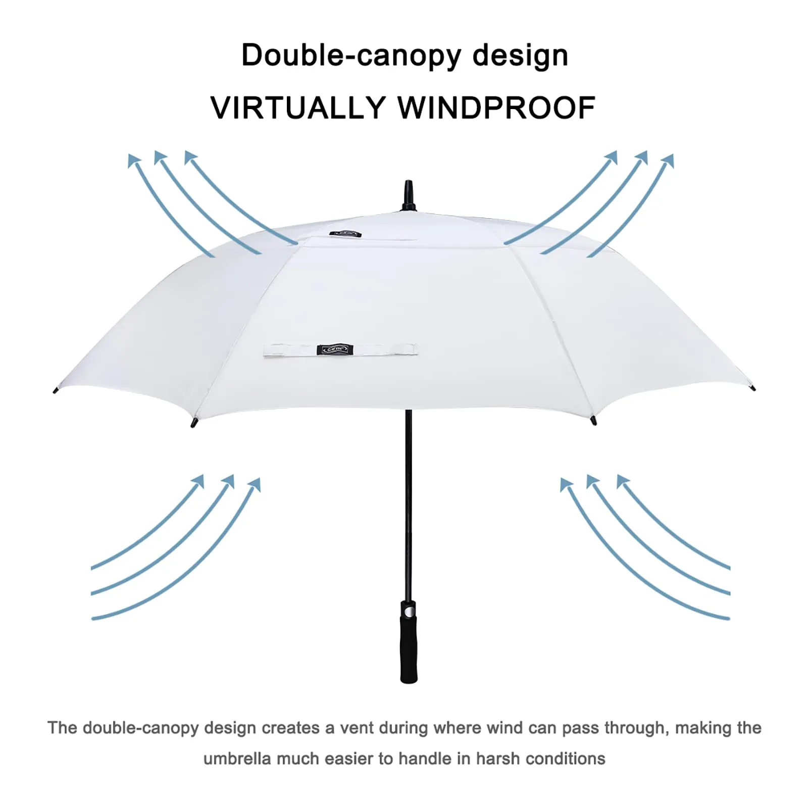 G4Free Automatic Open Golf Umbrella Double Canopy Vented Stick Umbrellas