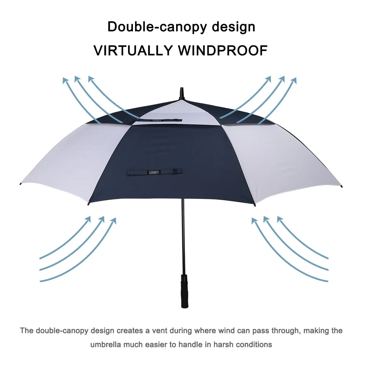 G4Free Automatic Open Golf Umbrella Double Canopy Vented Stick Umbrellas