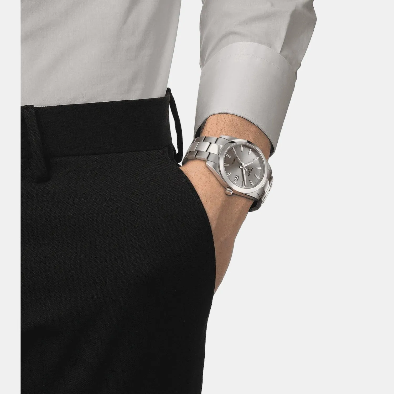 Gentleman Men Analog Titanium Watch T1274104408100