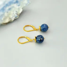 Genuine Blue Sapphire Earrings Dangle 14k Gold