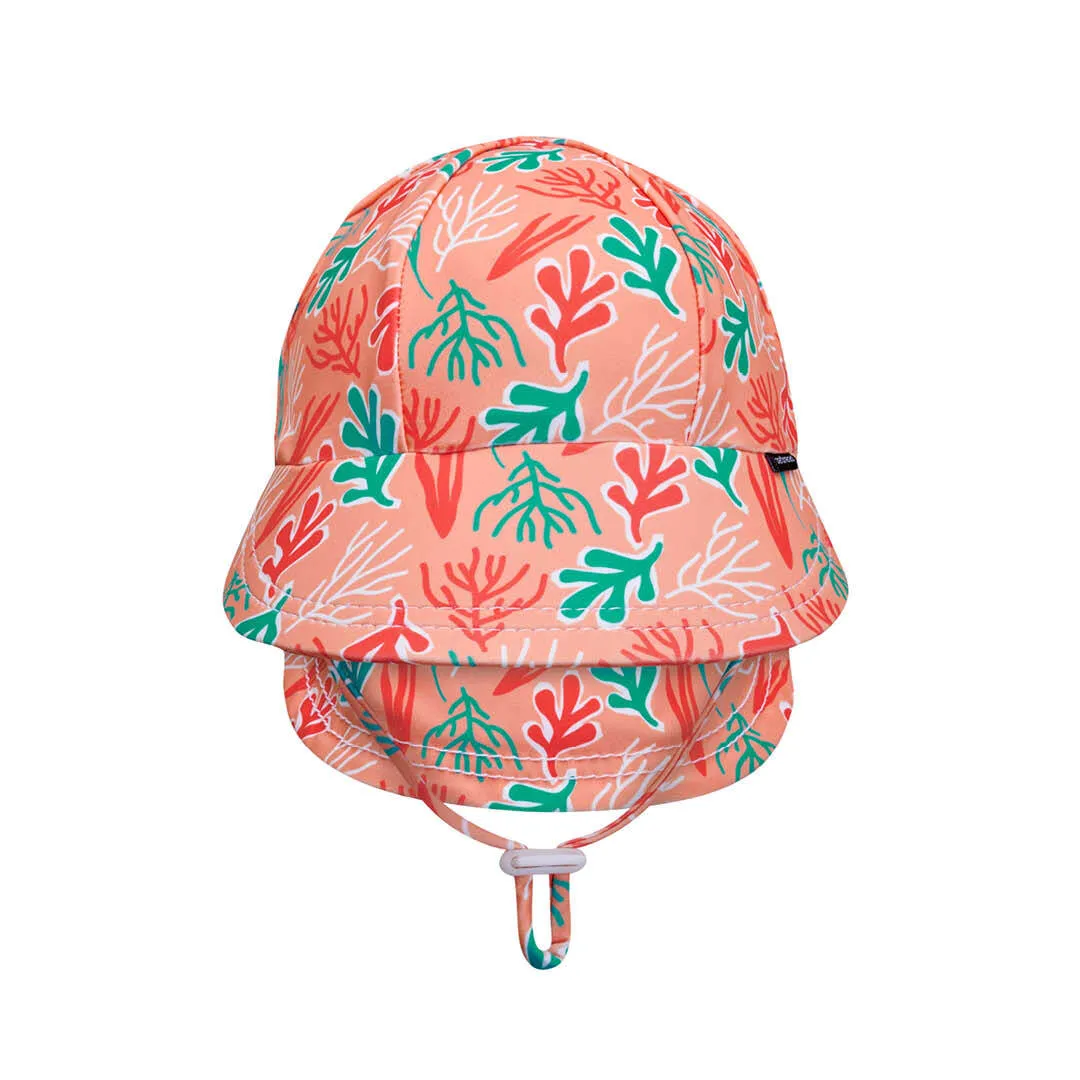 Girls Swim Hat Legionnaire and Bucket Style - Coral