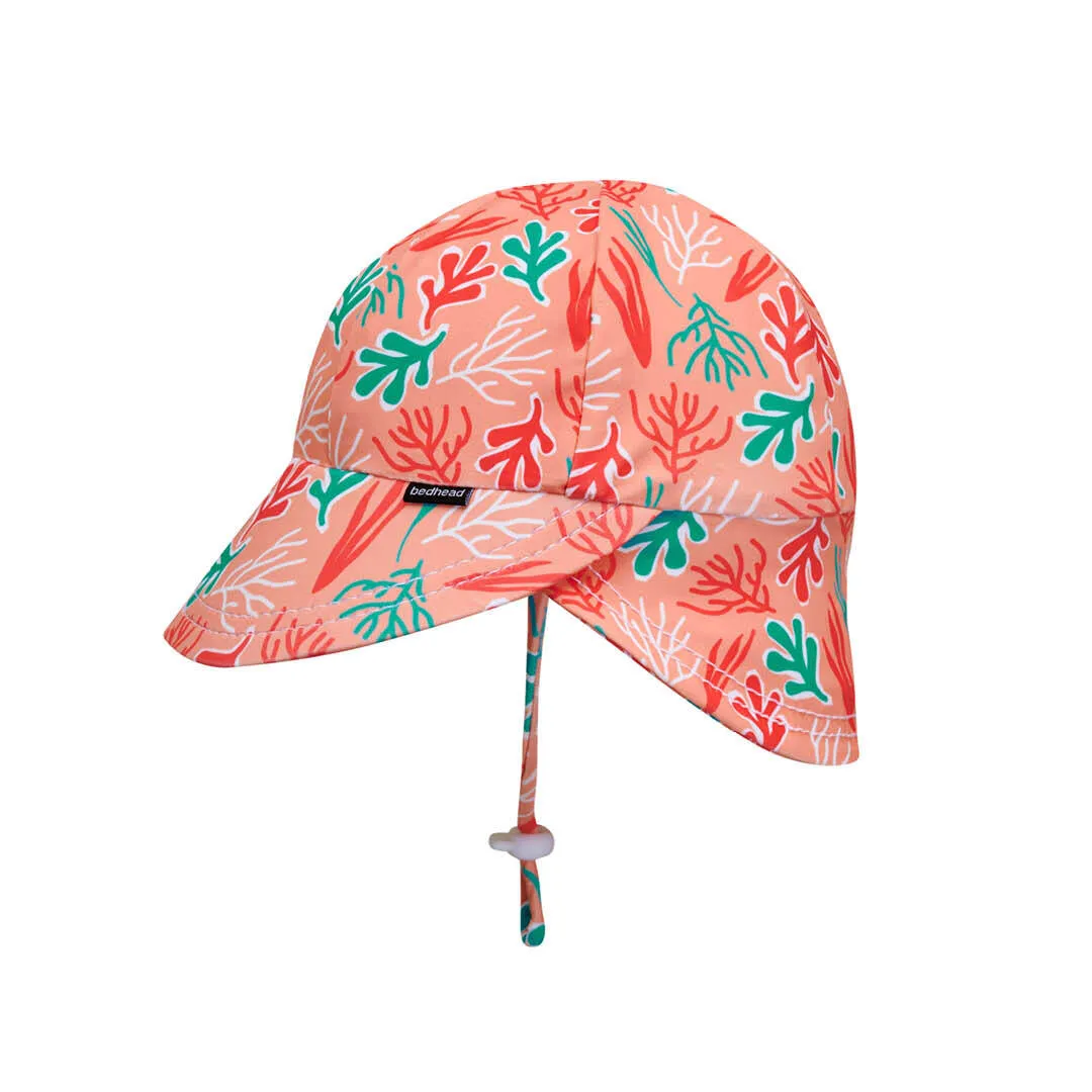 Girls Swim Hat Legionnaire and Bucket Style - Coral