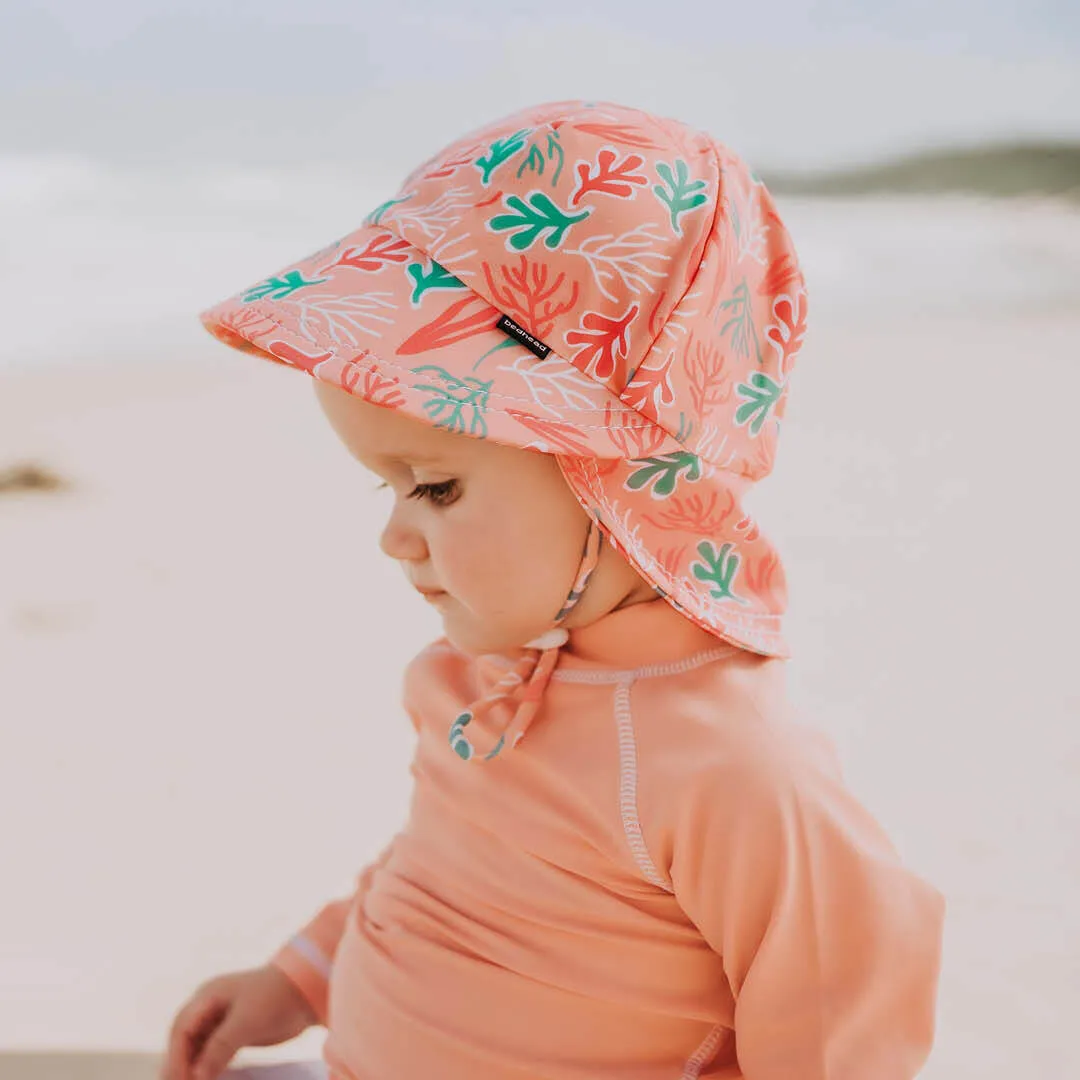 Girls Swim Hat Legionnaire and Bucket Style - Coral