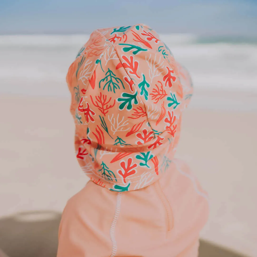Girls Swim Hat Legionnaire and Bucket Style - Coral