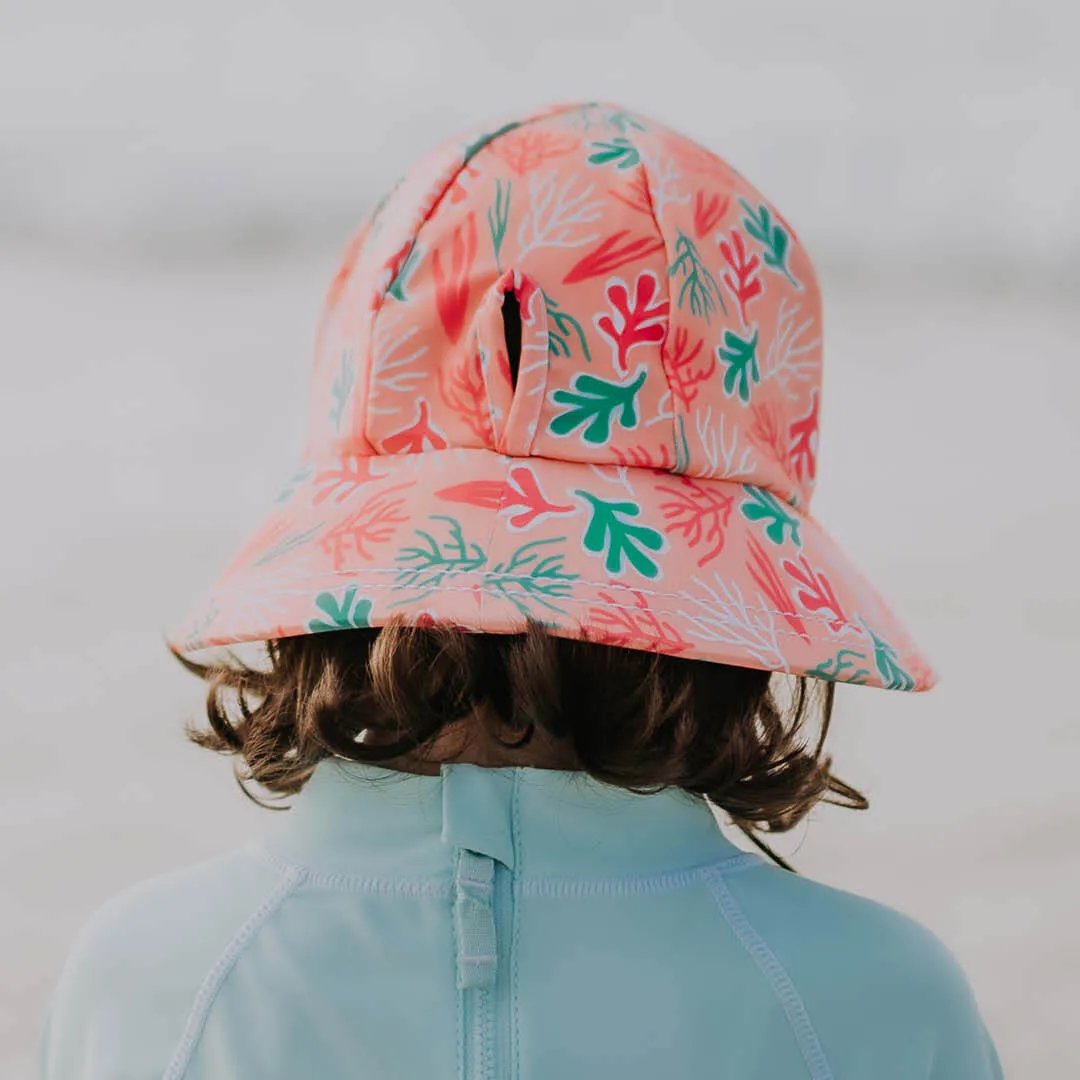 Girls Swim Hat Legionnaire and Bucket Style - Coral
