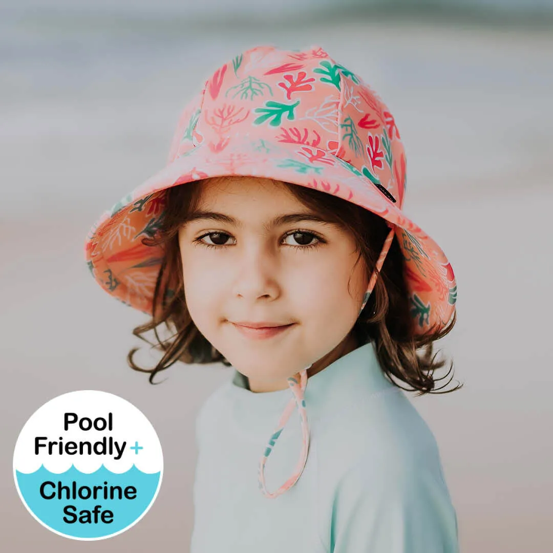 Girls Swim Hat Legionnaire and Bucket Style - Coral