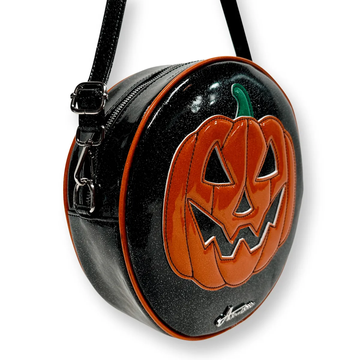 Glitter Halloween Pumpkin Crossbody Bags