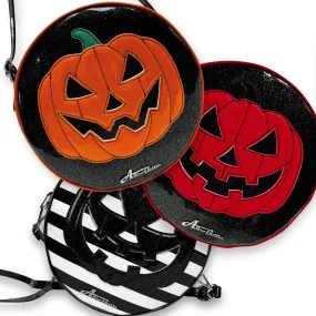 Glitter Halloween Pumpkin Crossbody Bags