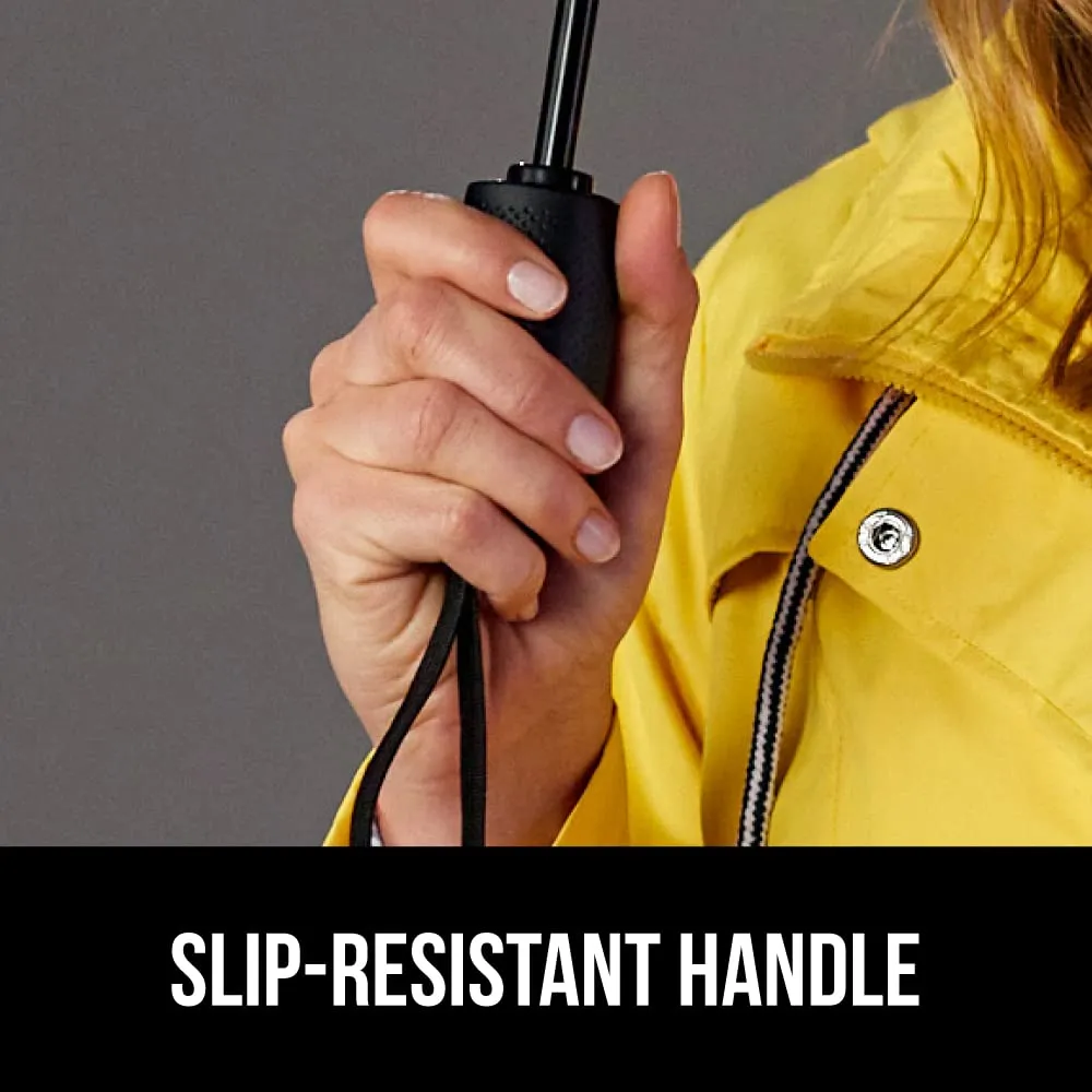 Gorilla Grip Windproof Compact Stick Umbrella for Rain, Travel One-Click Automatic Open and Close