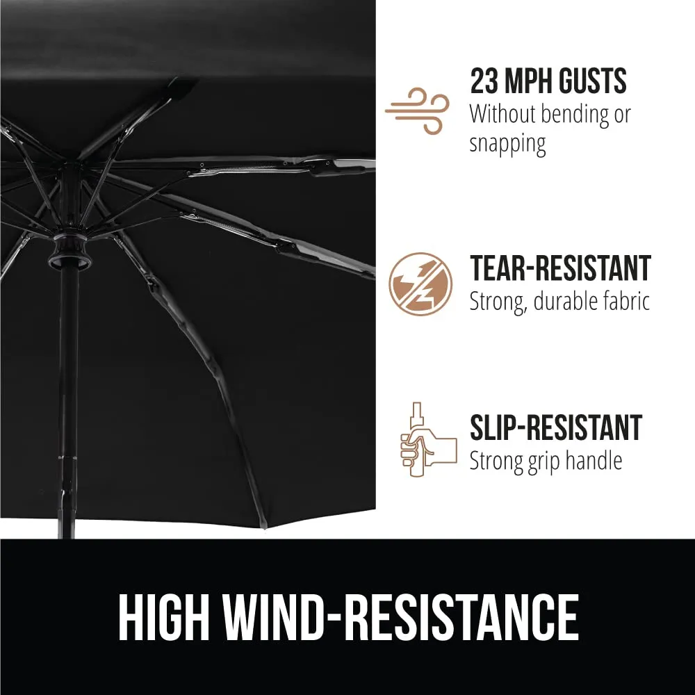 Gorilla Grip Windproof Compact Stick Umbrella for Rain, Travel One-Click Automatic Open and Close