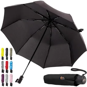 Gorilla Grip Windproof Compact Stick Umbrella for Rain, Travel One-Click Automatic Open and Close