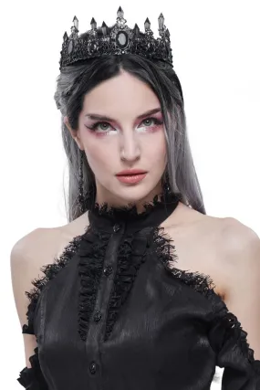 Gothic Queen Black Crystal Crown