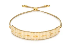 Grace Gold & Cream Beaded Friendship Bracelet