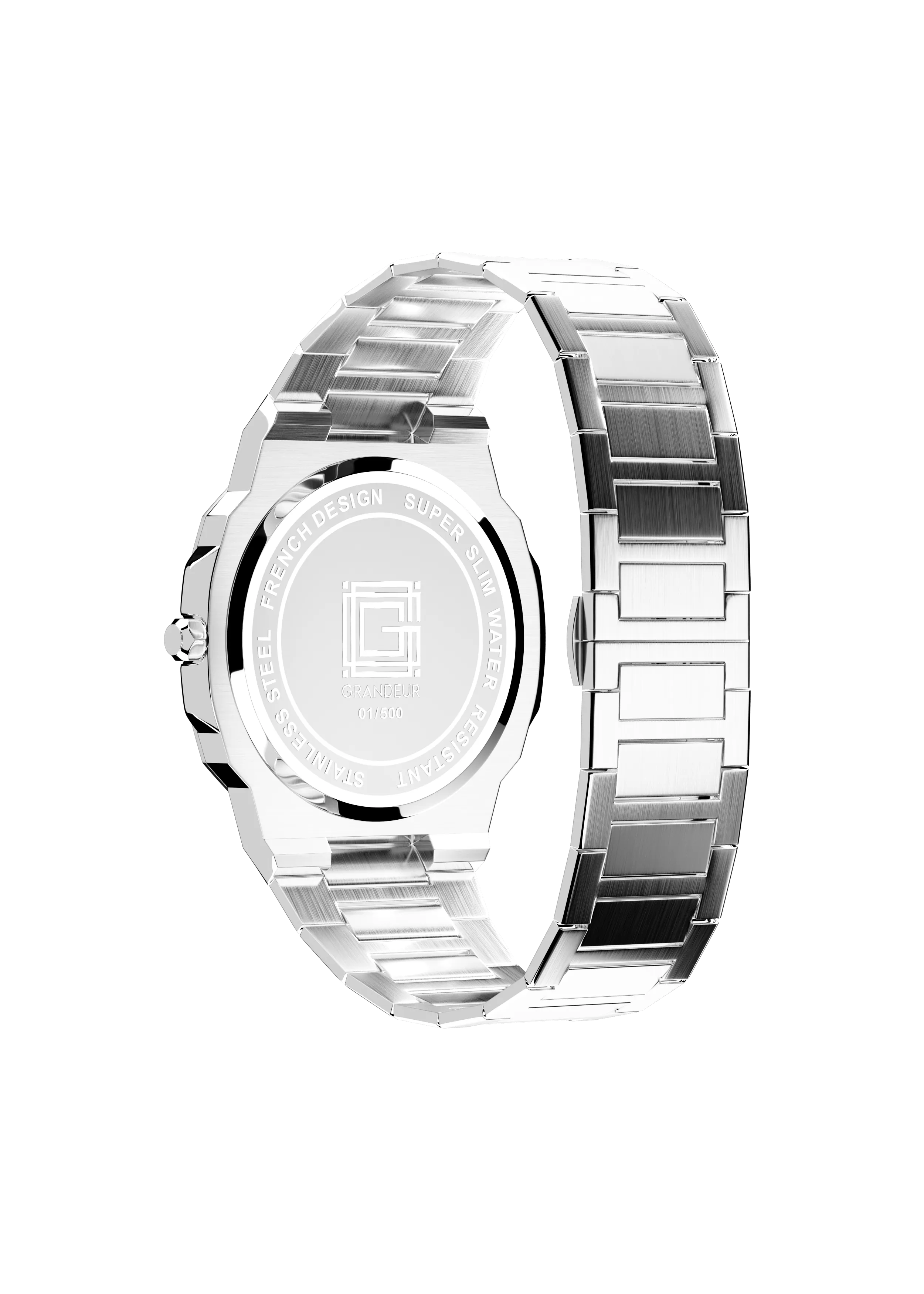 Grandeur Ultra Thin Stain Steel White 40 MM Quartz Men