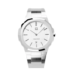 Grandeur Ultra Thin Stain Steel White 40 MM Quartz Men