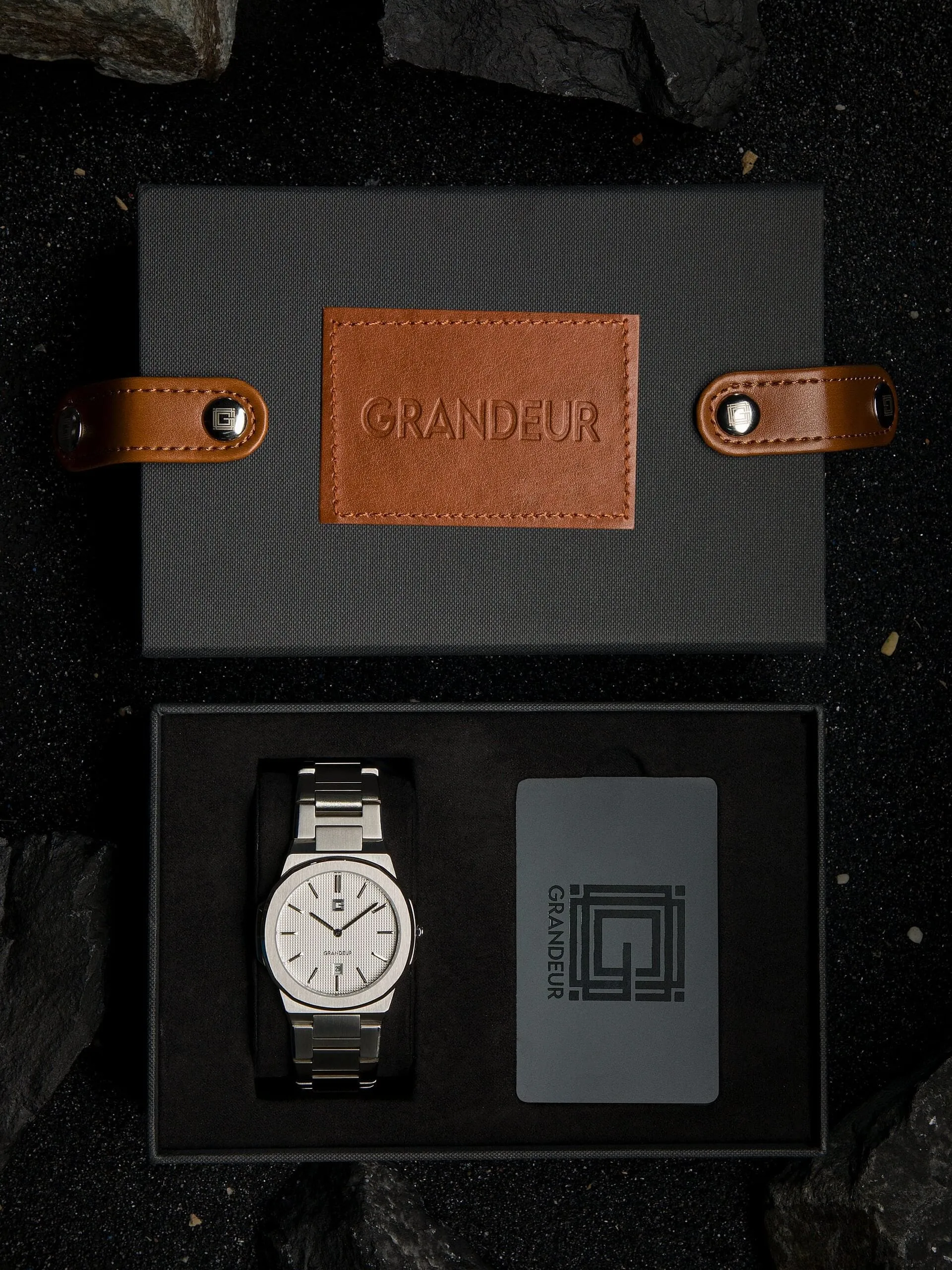 Grandeur Ultra Thin Stain Steel White 40 MM Quartz Men