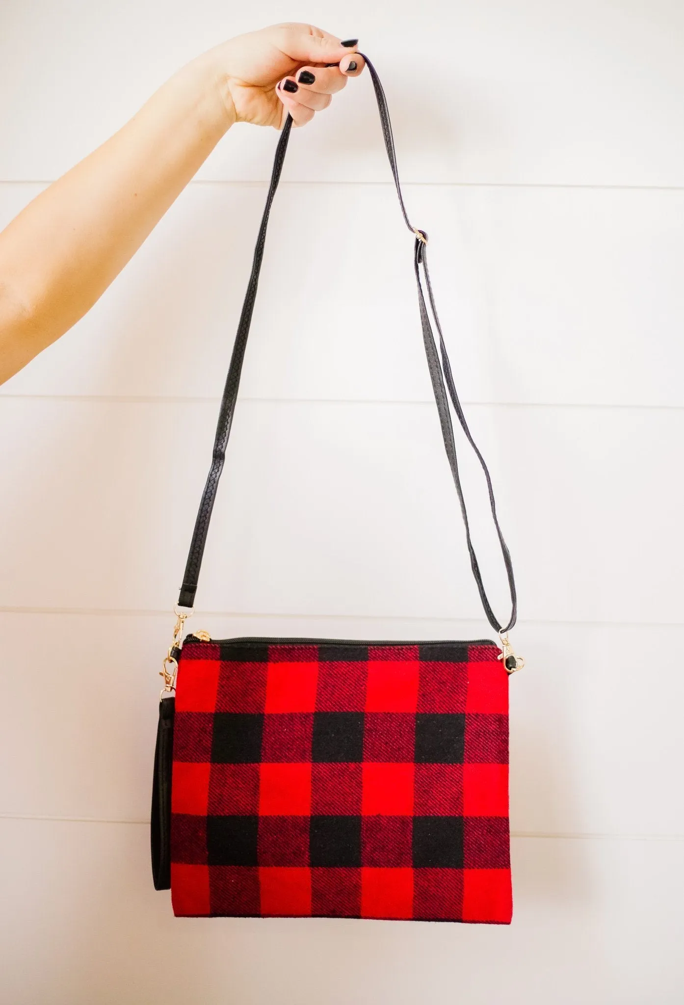 Holiday Check Crossbody Clutch