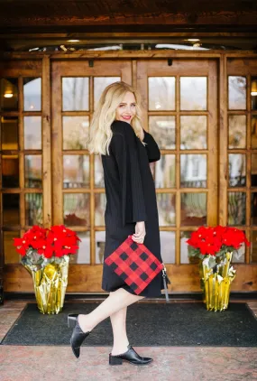 Holiday Check Crossbody Clutch