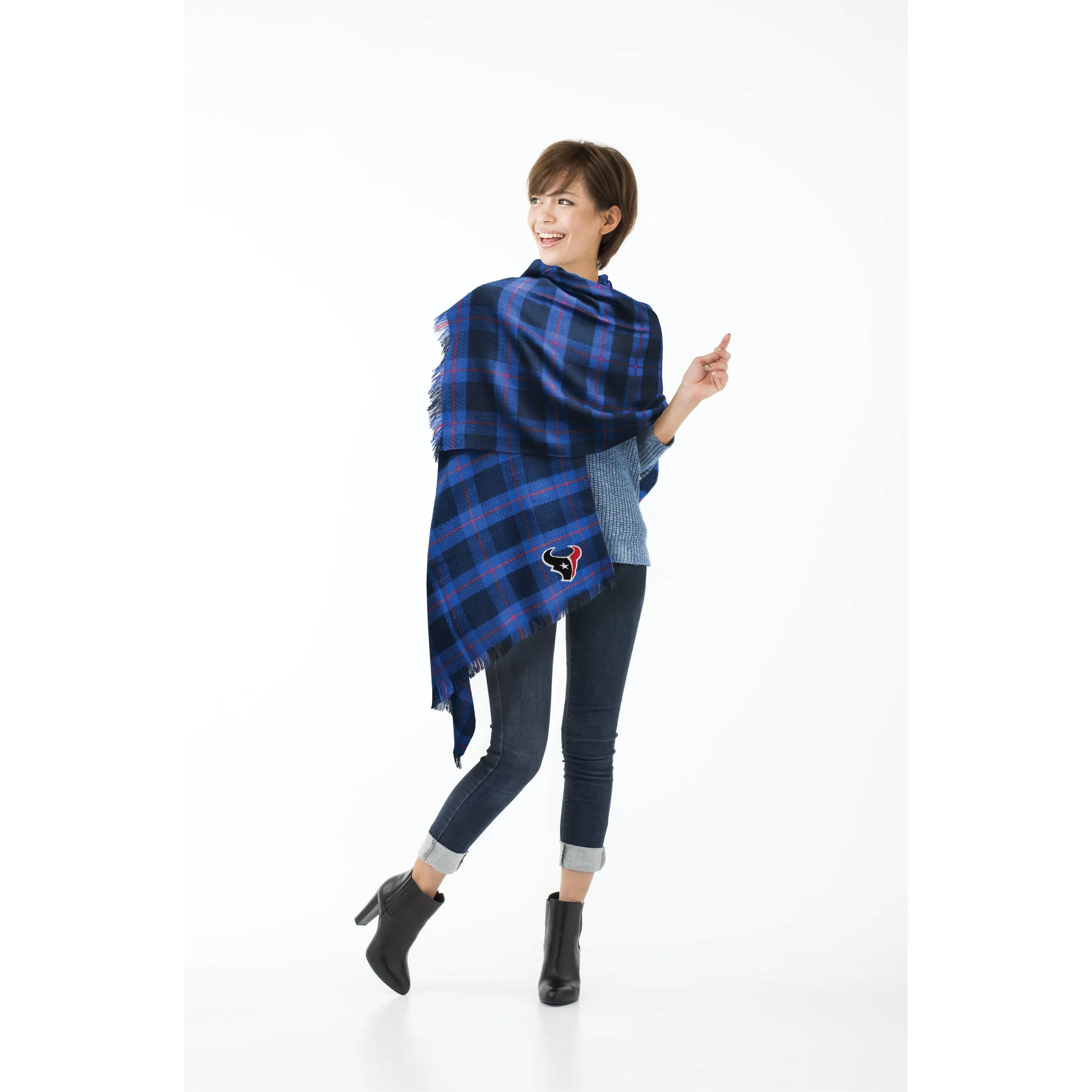 Houston Texans Plaid Blanket Scarf