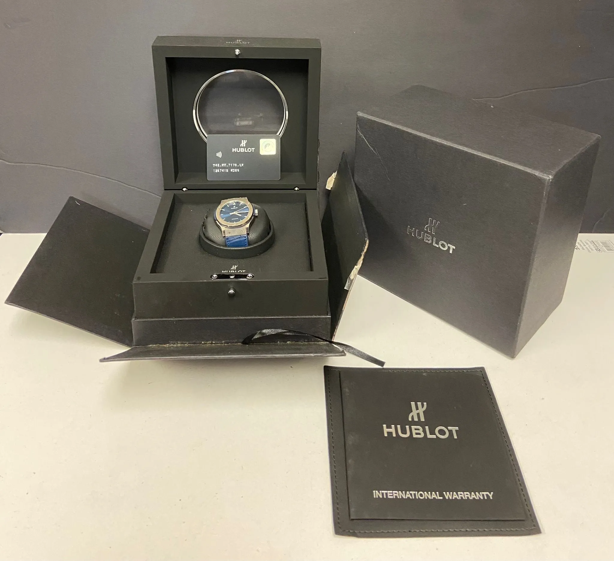 Hublot Classic Fusion Titanium 42mm 542.NX.7170 Blue Dial Automatic Men's Watch