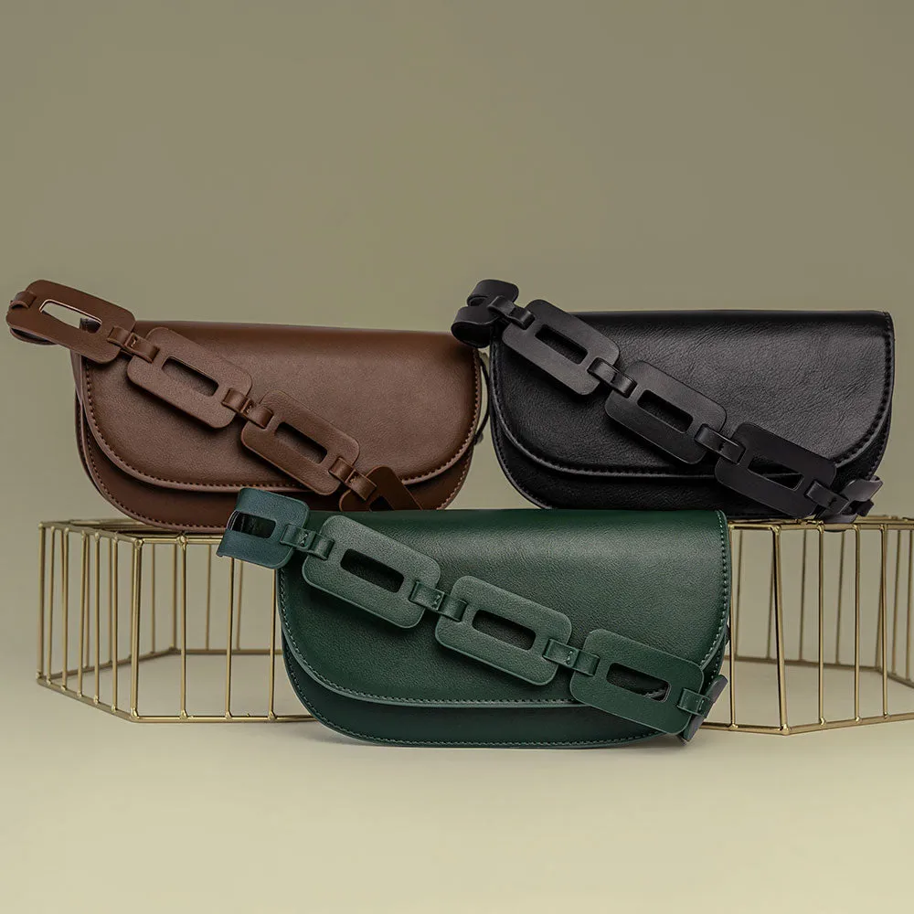 Inez Chocolate Recycled Vegan Shoulder Bag - FINAL SALE