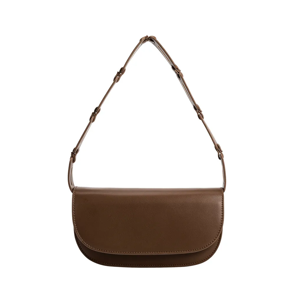Inez Chocolate Recycled Vegan Shoulder Bag - FINAL SALE