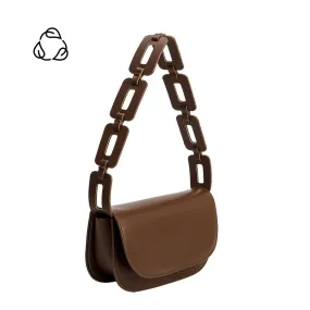 Inez Chocolate Recycled Vegan Shoulder Bag - FINAL SALE