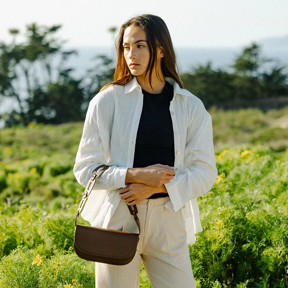Inez Chocolate Recycled Vegan Shoulder Bag - FINAL SALE