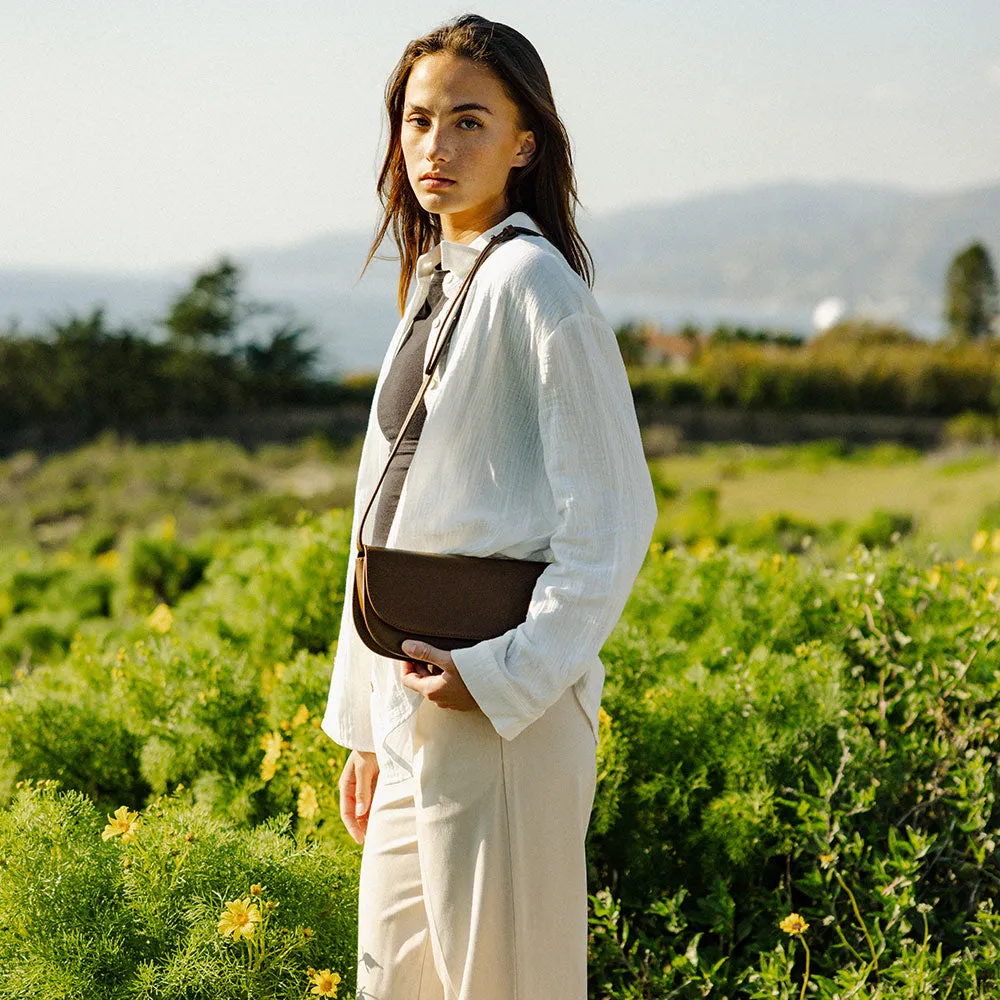 Inez Chocolate Recycled Vegan Shoulder Bag - FINAL SALE