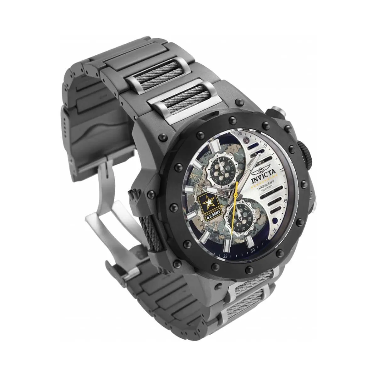 Invicta Men's Quartz Watch - U.S. Army Chronograph Gunmetal Titanium Bracelet | 32987