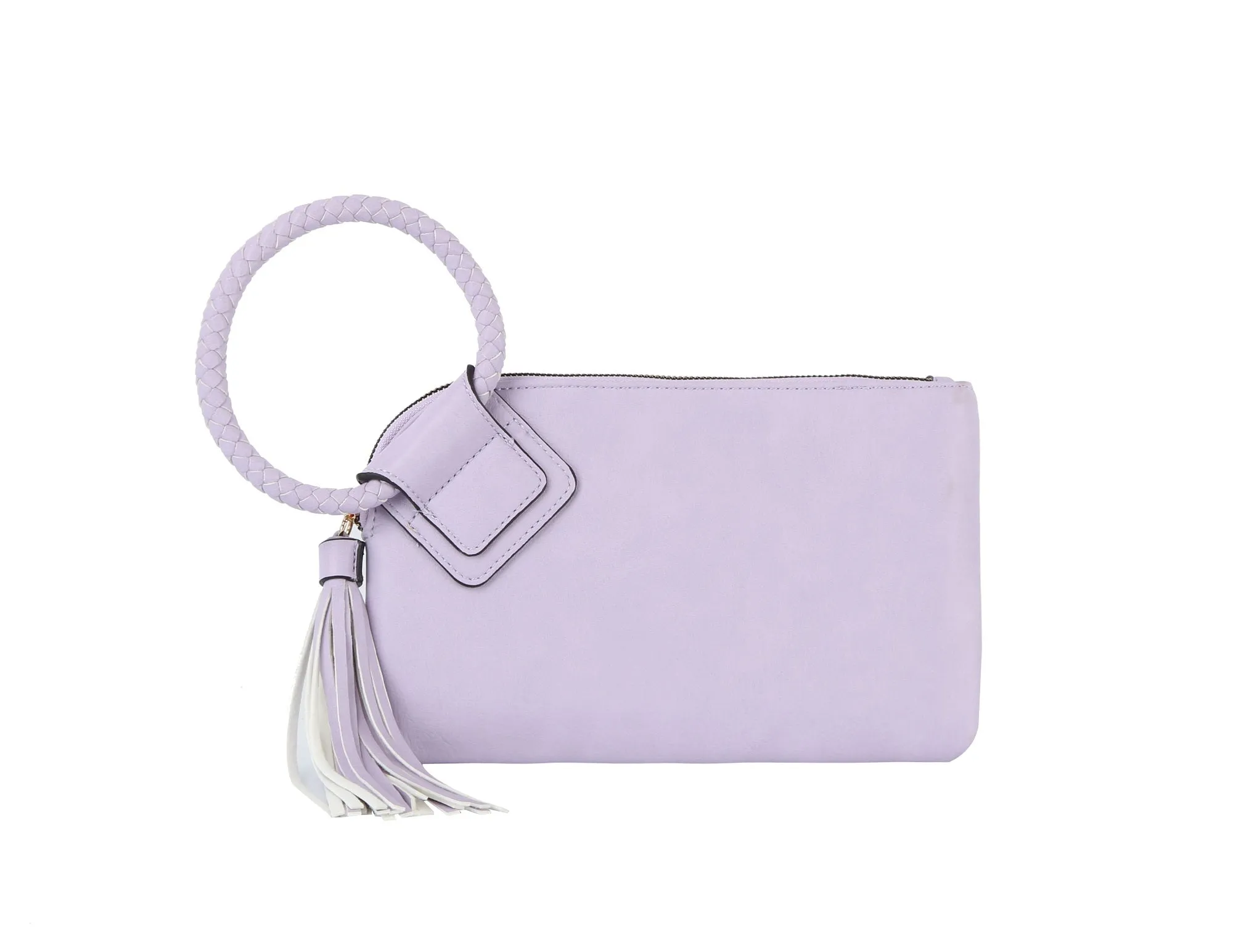 JYM0346 Soft Vegan Leather Wristlet/Clutch With Tassel