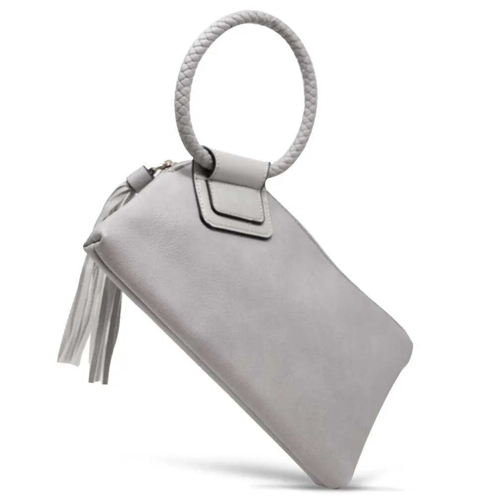 JYM0346 Soft Vegan Leather Wristlet/Clutch With Tassel